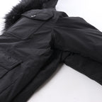 Diesel W-Jorgy Padded Parka Hooded Fluffy Faux-Fur in Black, Size 48 IT