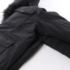Diesel W-Jorgy Padded Parka Hooded Fluffy Faux-Fur in Black, Size 48 IT