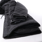 Diesel W-Jorgy Padded Parka Hooded Fluffy Faux-Fur in Black, Size 48 IT