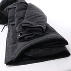 Diesel W-Jorgy Padded Parka Hooded Fluffy Faux-Fur in Black, Size 48 IT