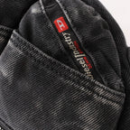 Diesel Multi-Pkts Multipocket Washed Denim Crossbody bag in Gray