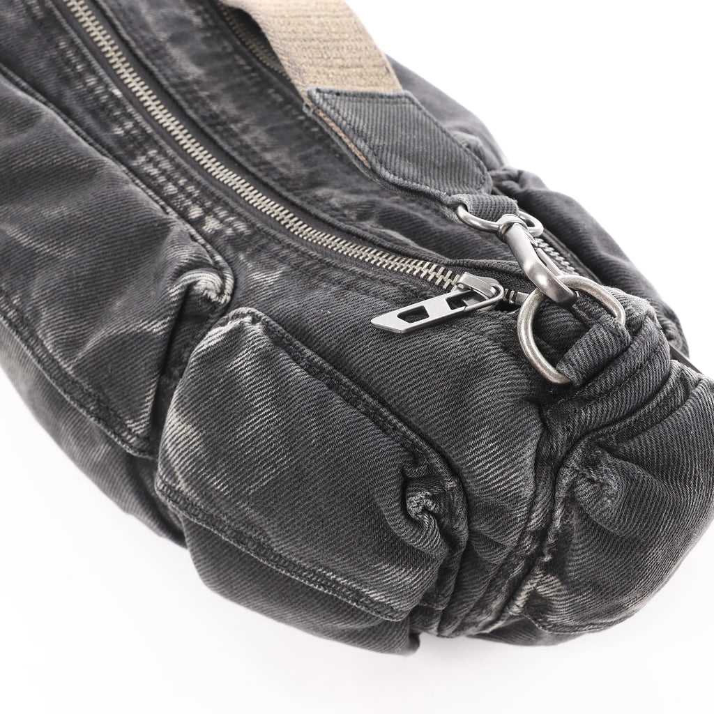 Diesel Multi-Pkts Multipocket Washed Denim Crossbody bag in Gray