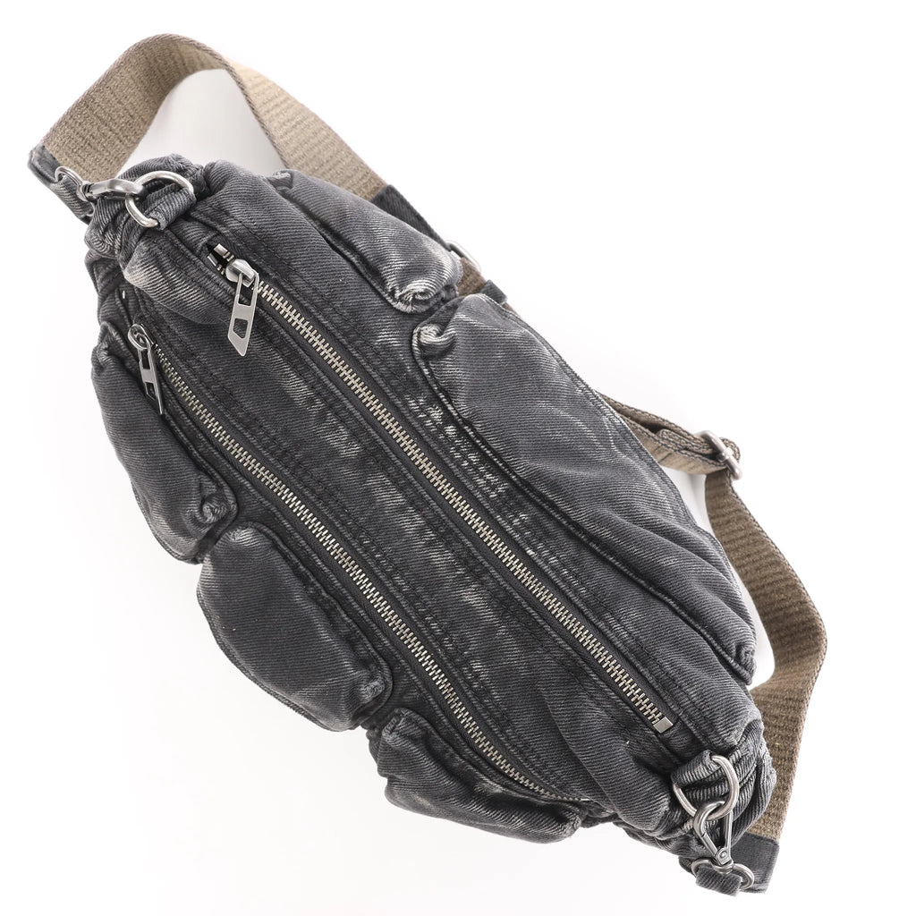 Diesel Multi-Pkts Multipocket Washed Denim Crossbody bag in Gray