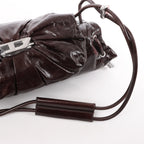 Diesel Scrunch-D Leather Shoulder Bag in Burgundy