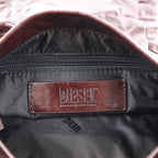 Diesel Scrunch-D Leather Shoulder Bag in Burgundy