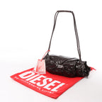 Diesel Scrunch-D Leather Shoulder Bag in Burgundy