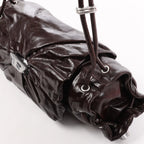 Diesel Scrunch-D Leather Shoulder Bag in Burgundy
