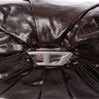Diesel Scrunch-D Leather Shoulder Bag in Burgundy