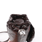 Diesel Scrunch-D Leather Shoulder Bag in Burgundy