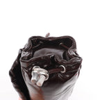 Diesel Scrunch-D Leather Shoulder Bag in Burgundy