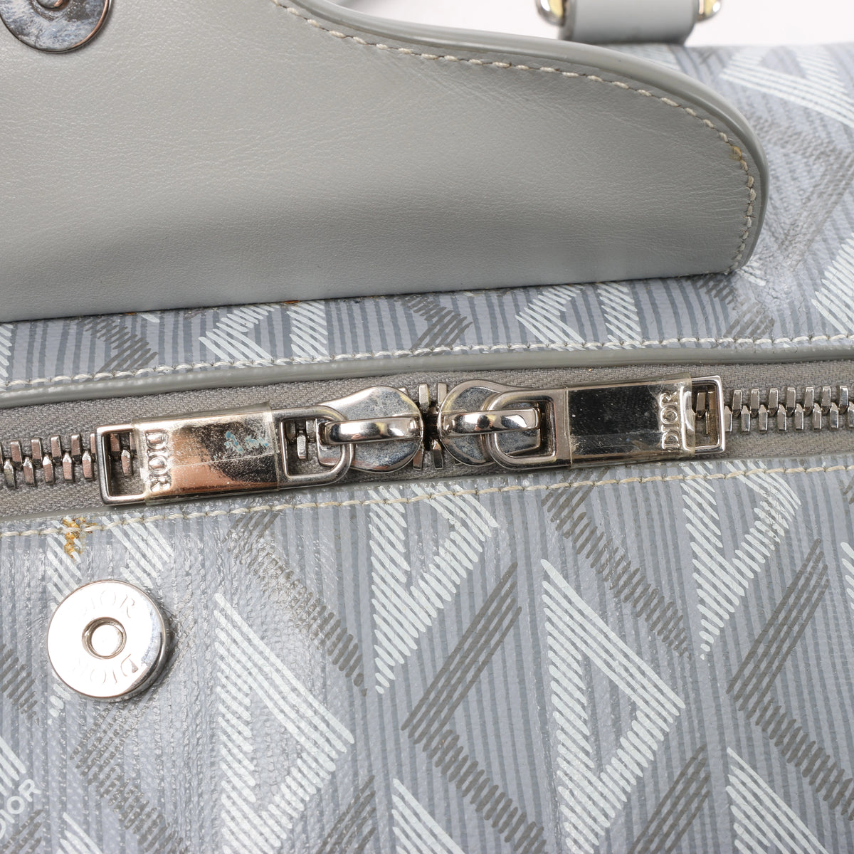 Dior CD diamond PVC & Leather 2Way Handbag in Gray