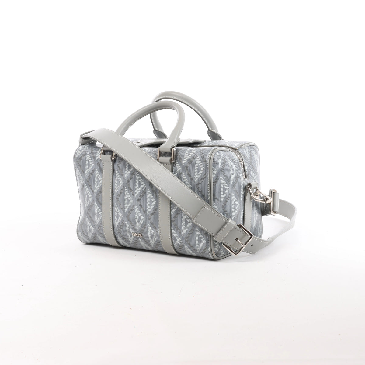 Dior CD diamond PVC & Leather 2Way Handbag in Gray