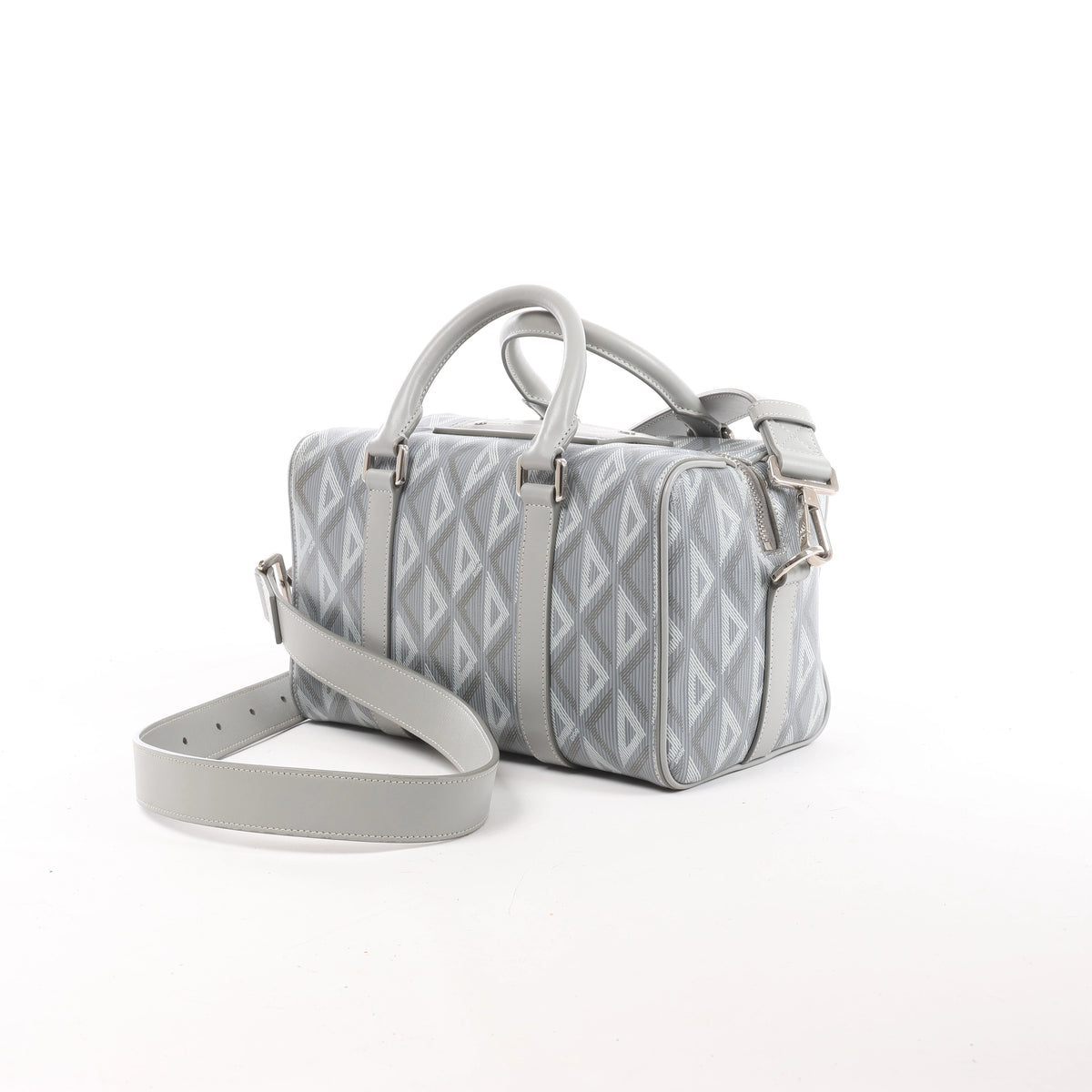 Dior CD diamond PVC & Leather 2Way Handbag in Gray