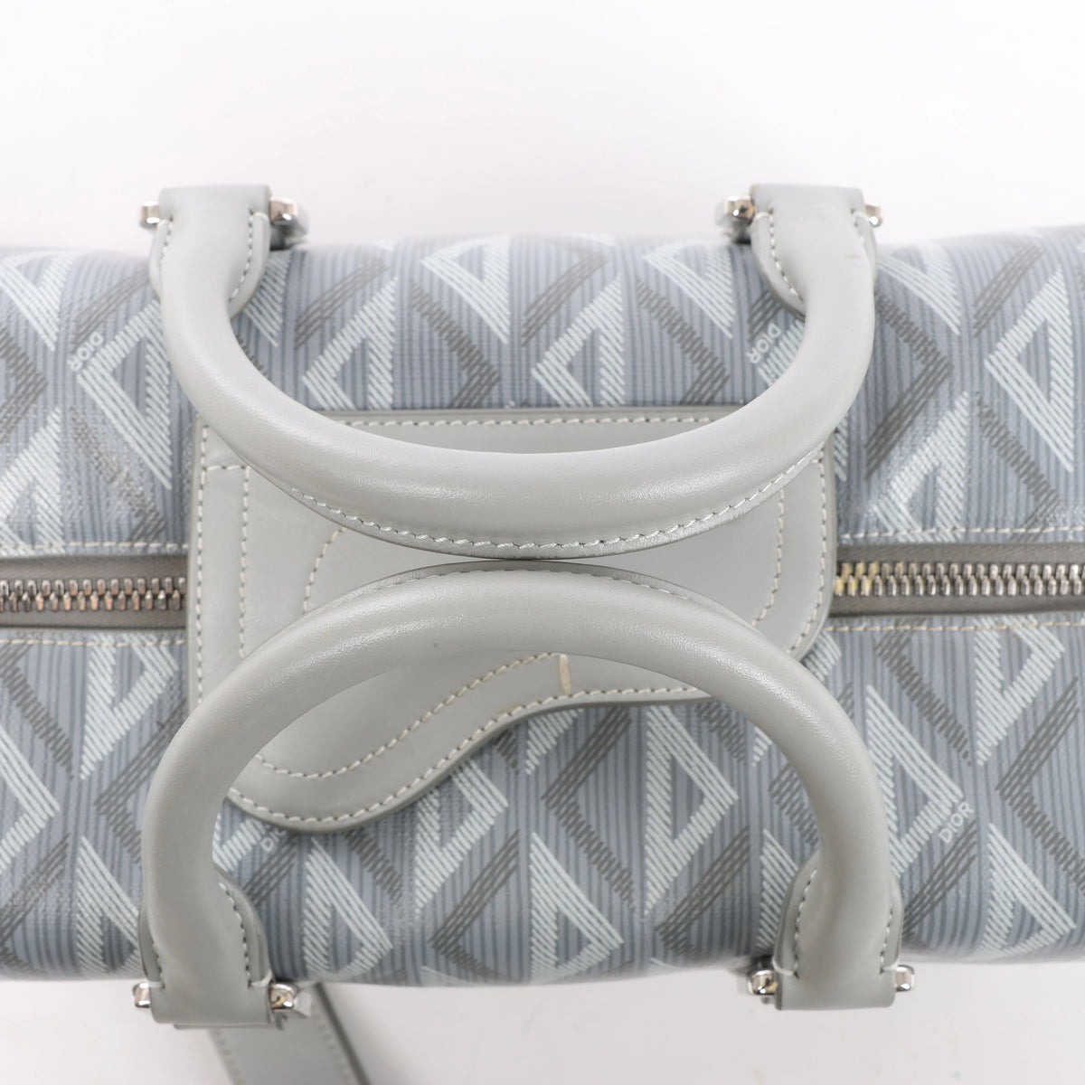 Dior CD diamond PVC & Leather 2Way Handbag in Gray
