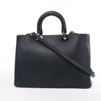Dior Diorissimo Smooth Leather Large 2Way Handbag in Black x Rose Indien