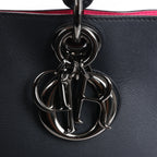 Dior Diorissimo Smooth Leather Large 2Way Handbag in Black x Rose Indien