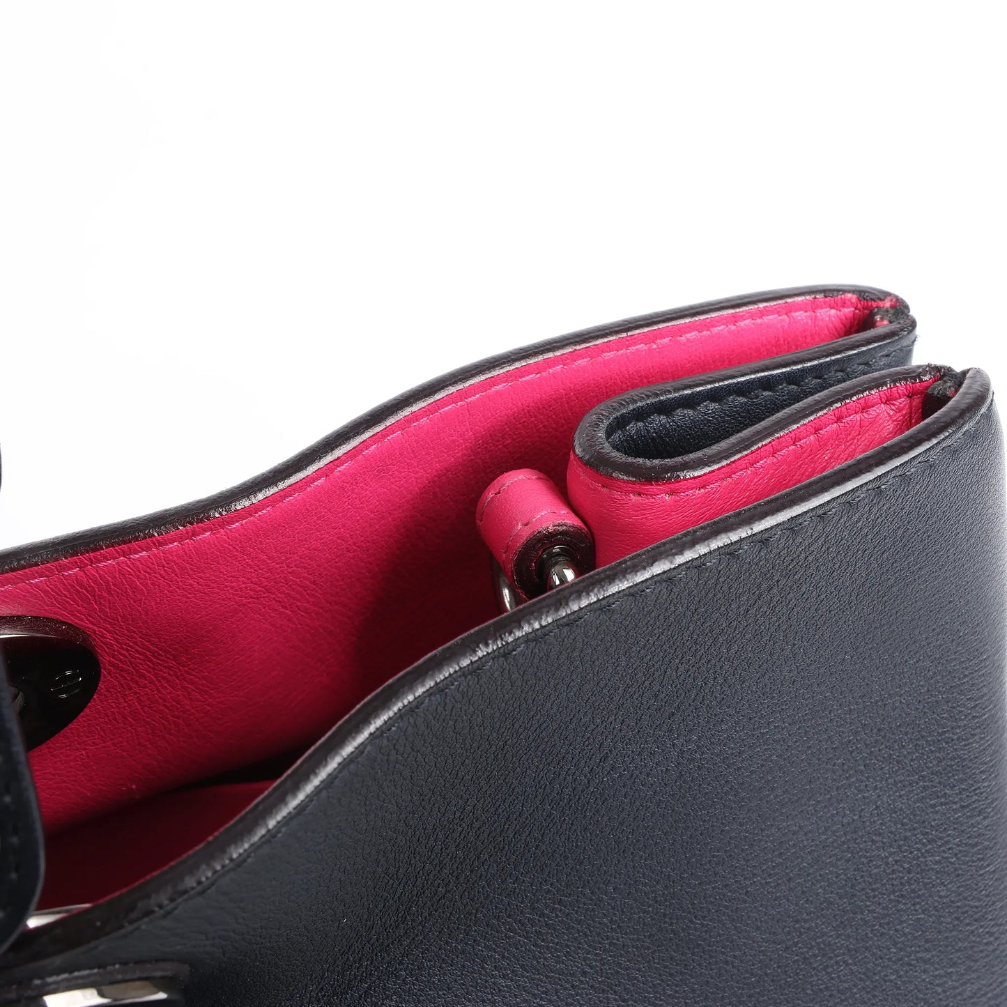 Dior Diorissimo Smooth Leather Large 2Way Handbag in Black x Rose Indien