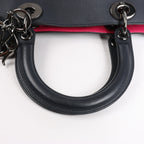 Dior Diorissimo Smooth Leather Large 2Way Handbag in Black x Rose Indien