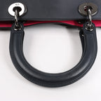 Dior Diorissimo Smooth Leather Large 2Way Handbag in Black x Rose Indien