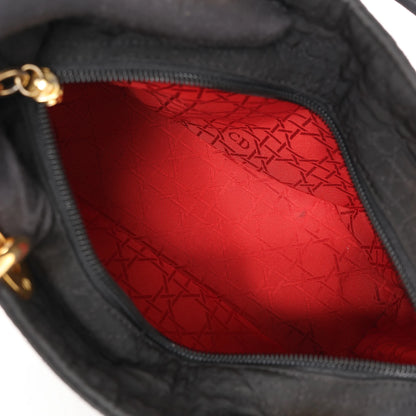 Dior Lady Dior Cannage Nylon Handbag in Black