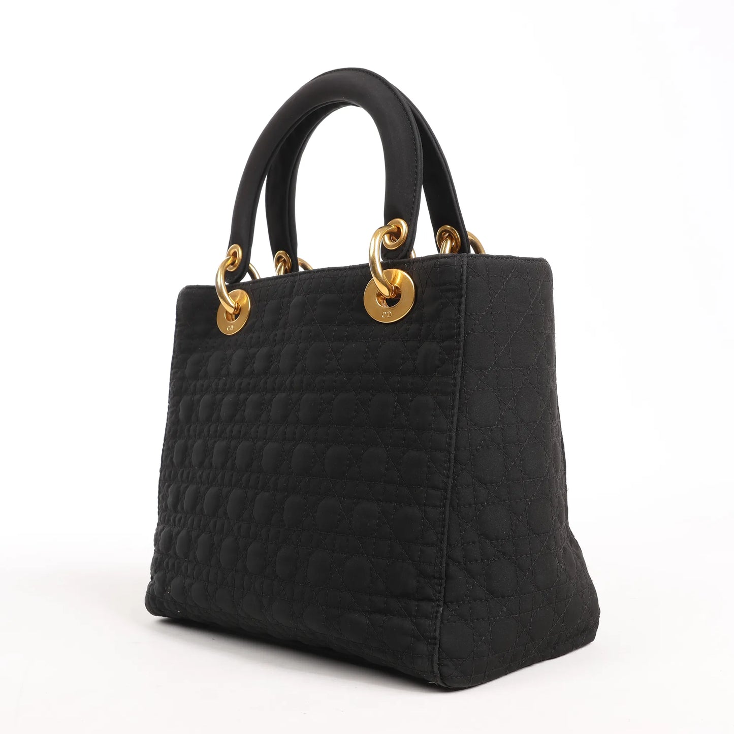 Dior Lady Dior Cannage Nylon Handbag in Black