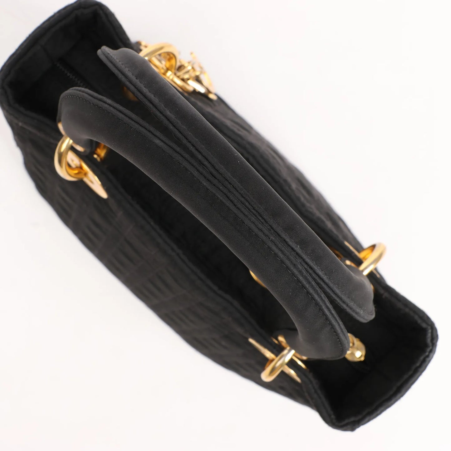 Dior Lady Dior Cannage Nylon Handbag in Black