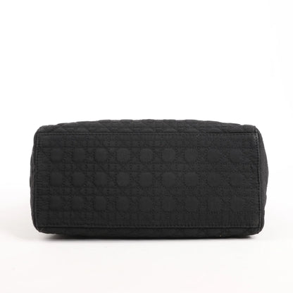 Dior Lady Dior Cannage Nylon Handbag in Black