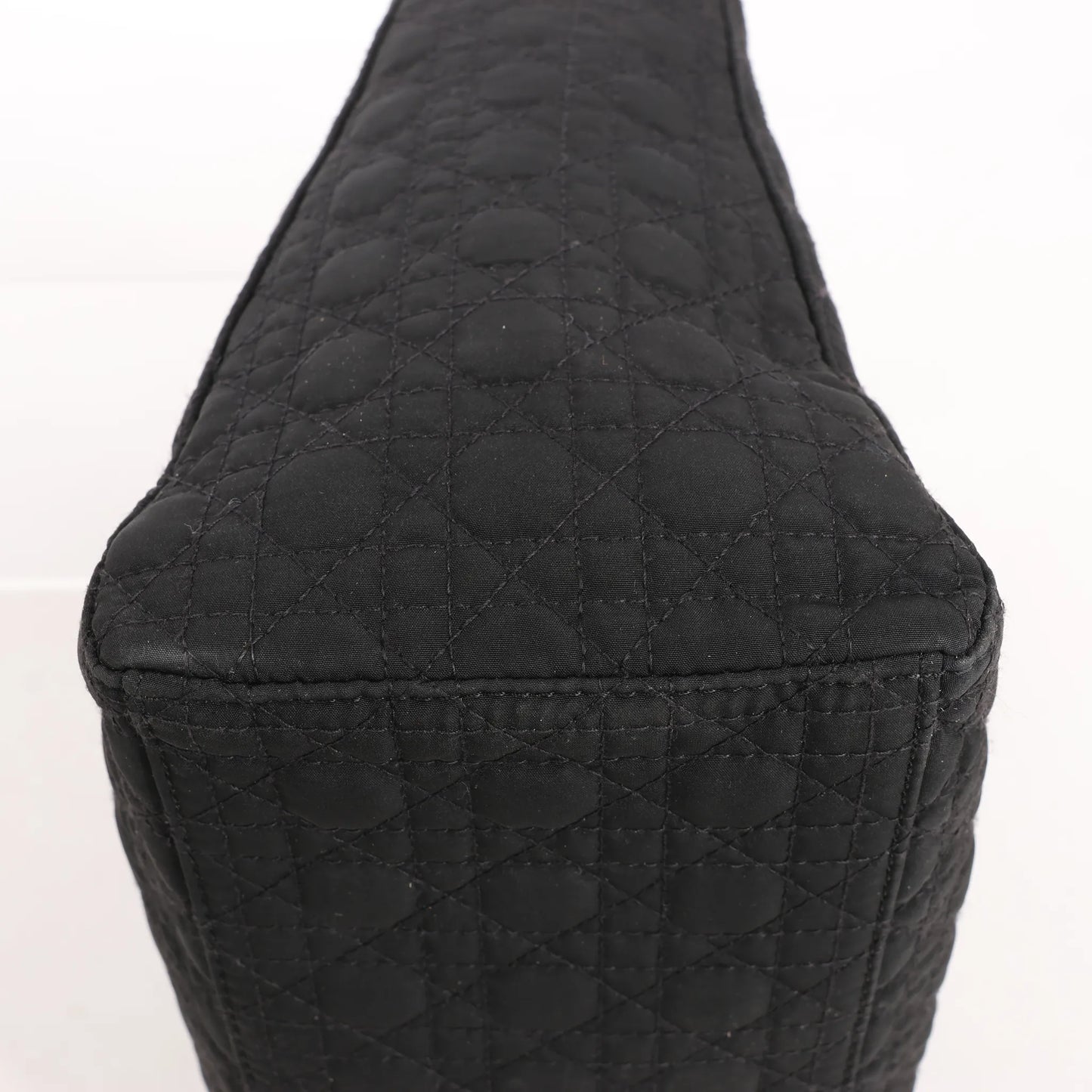 Dior Lady Dior Cannage Nylon Handbag in Black