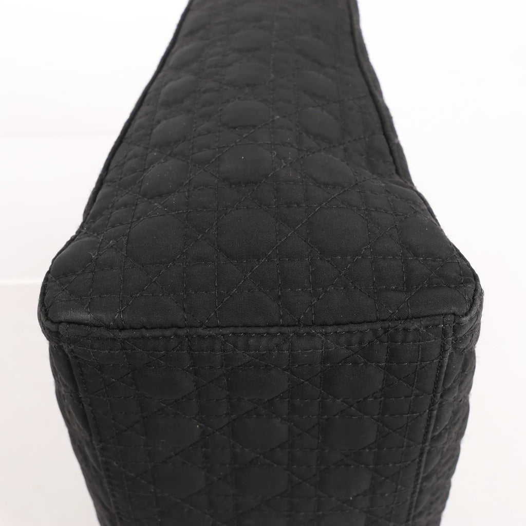 Dior Lady Dior Cannage Nylon Handbag in Black