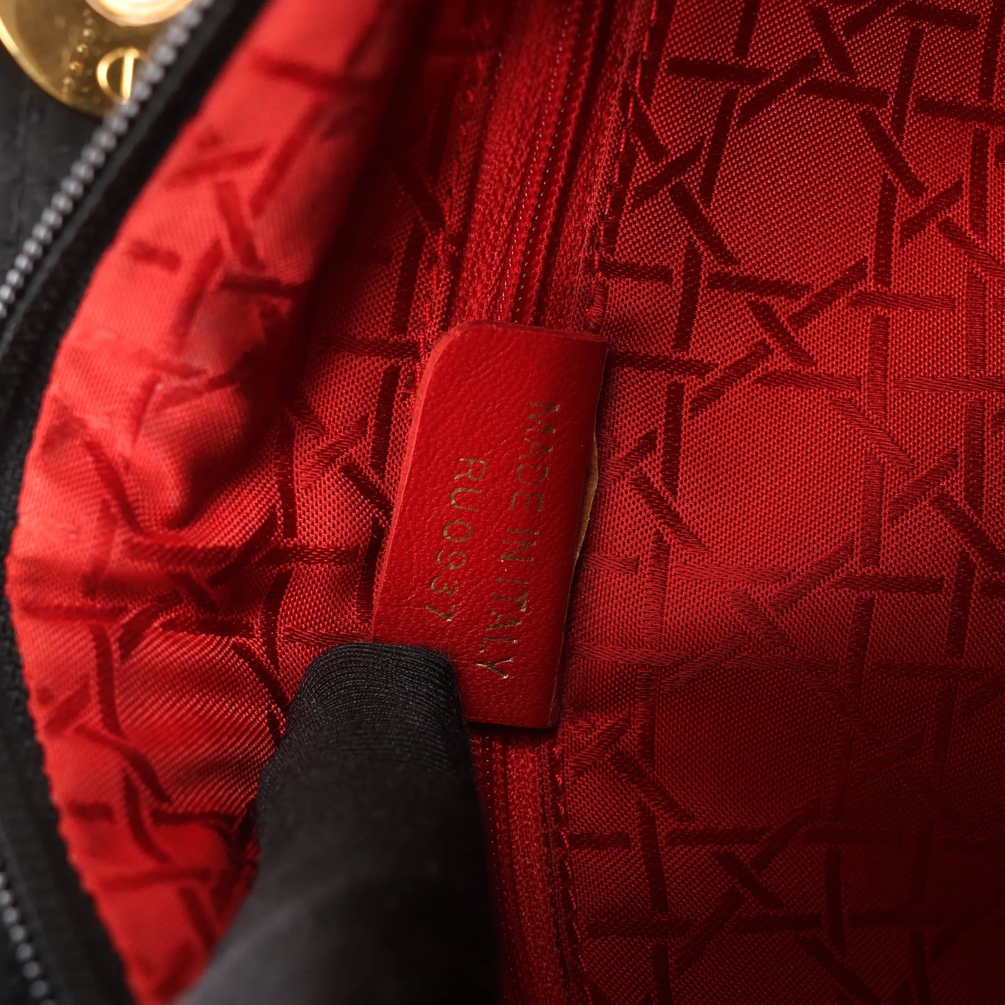 Dior Lady Dior Cannage Nylon Handbag in Black