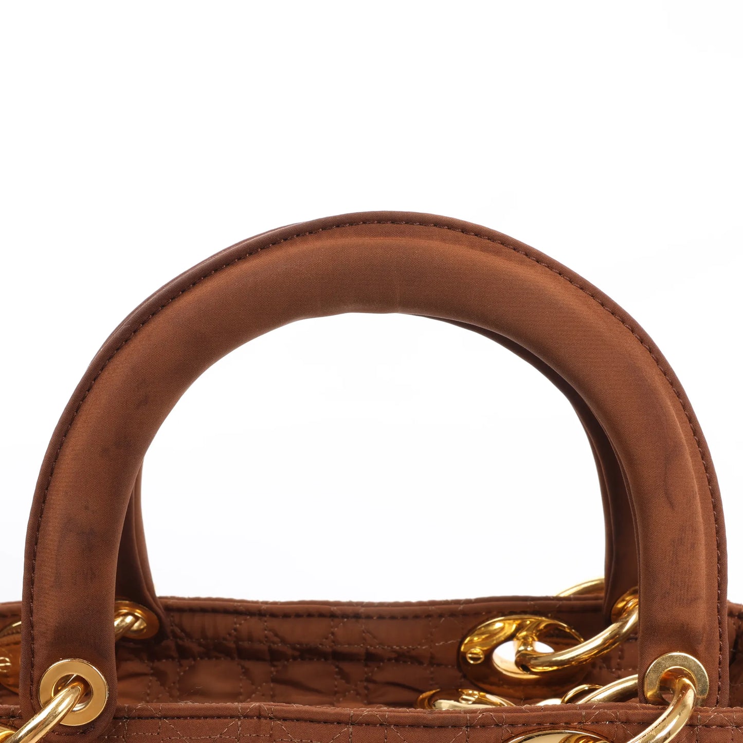 Dior Lady Dior Cannage Nylon Handbag in Brown