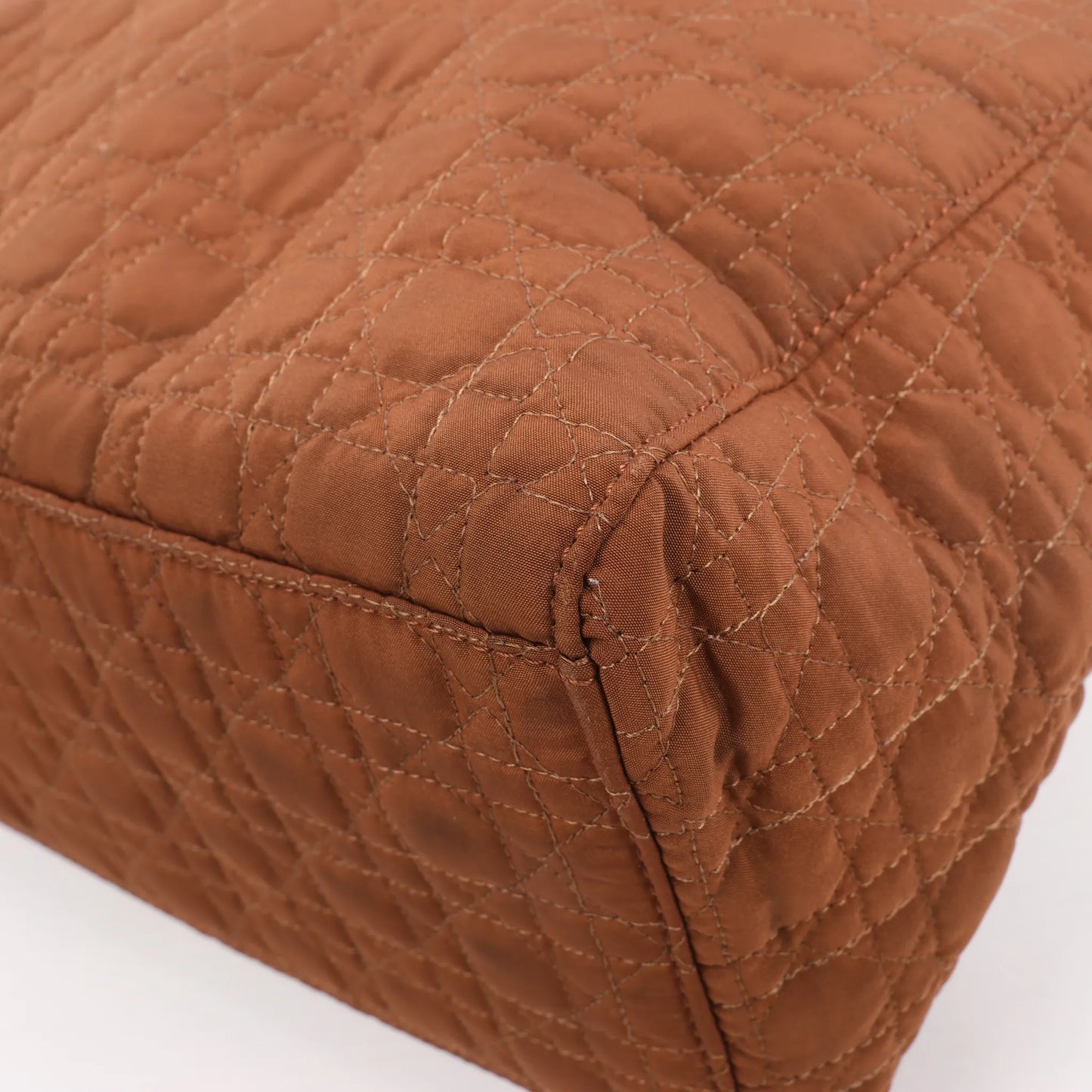 Dior Lady Dior Cannage Nylon Handbag in Brown