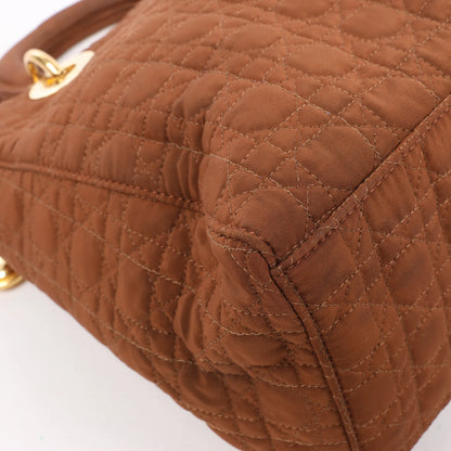 Dior Lady Dior Cannage Nylon Handbag in Brown