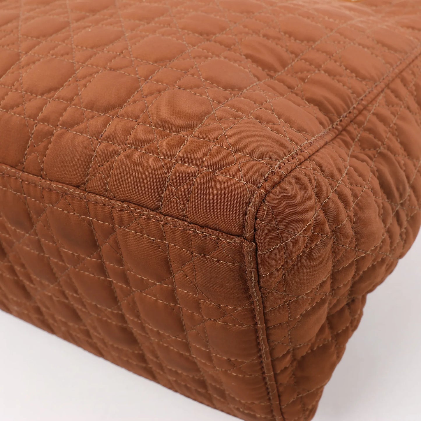 Dior Lady Dior Cannage Nylon Handbag in Brown