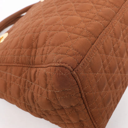 Dior Lady Dior Cannage Nylon Handbag in Brown