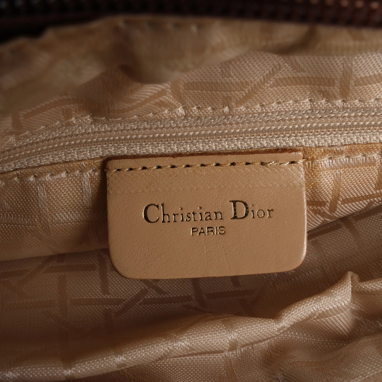 Dior Lady Dior Cannage Nylon Handbag in Brown