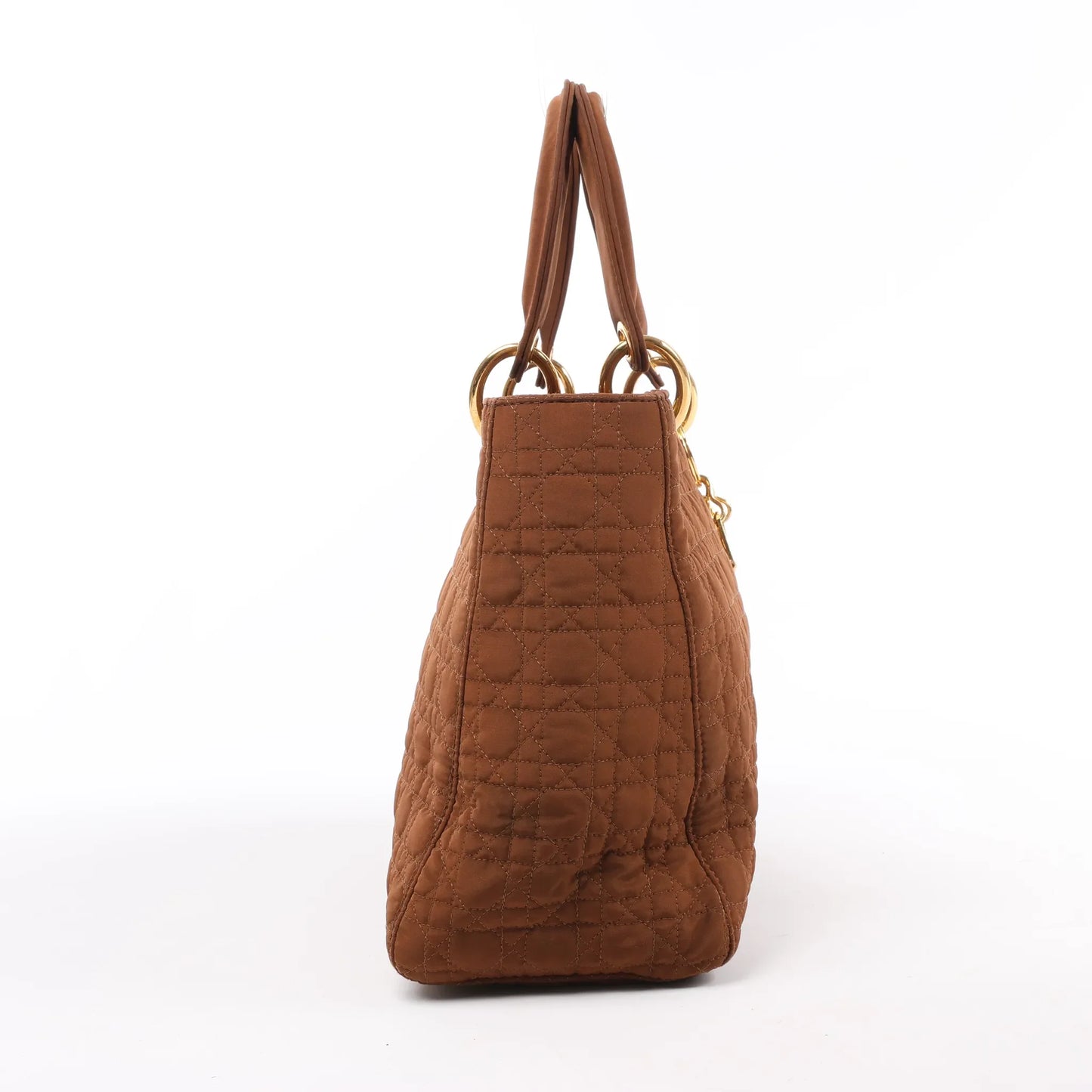 Dior Lady Dior Cannage Nylon Handbag in Brown