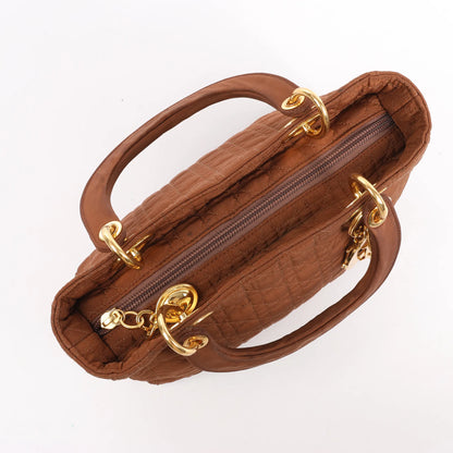 Dior Lady Dior Cannage Nylon Handbag in Brown