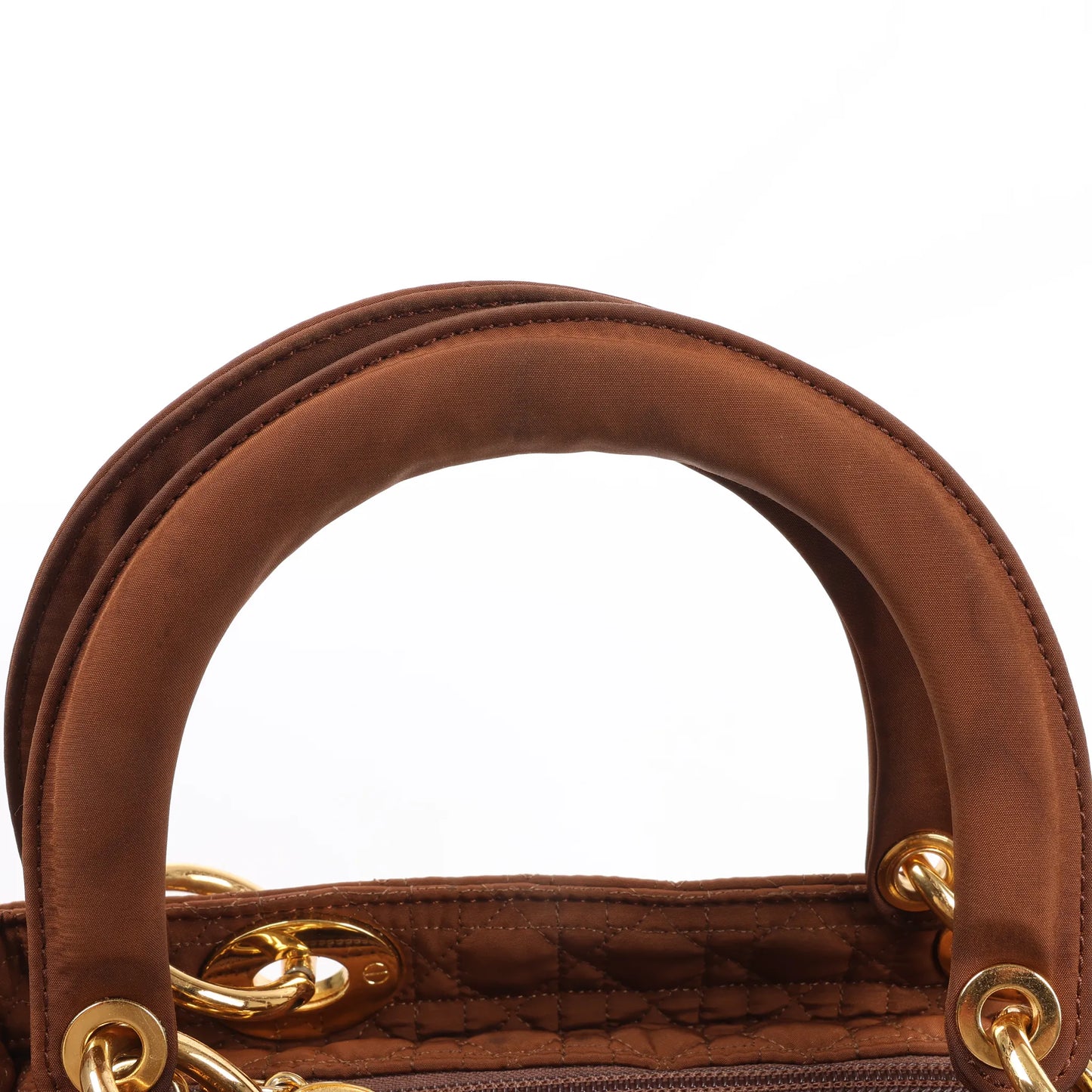 Dior Lady Dior Cannage Nylon Handbag in Brown