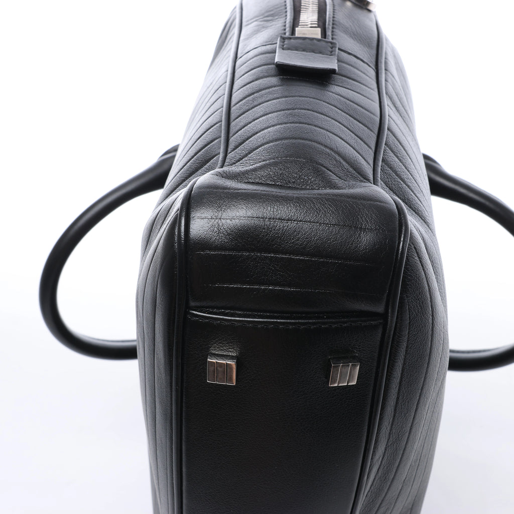 Bolso de mano grande de 2 vías Dior Diorissimo de cuero liso en negro x Rose Indien