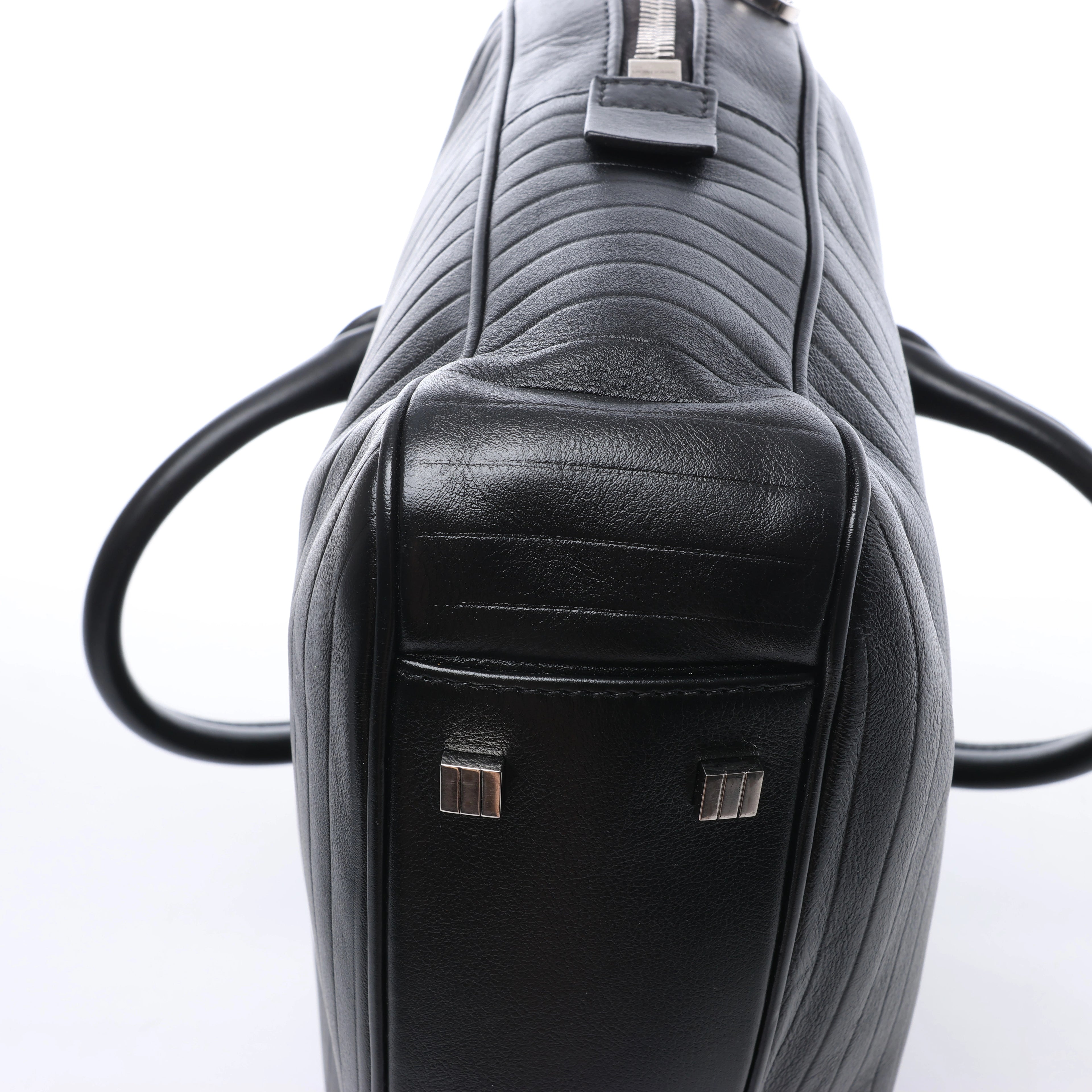 Bolso de mano grande de 2 vías Dior Diorissimo de cuero liso en negro x Rose Indien