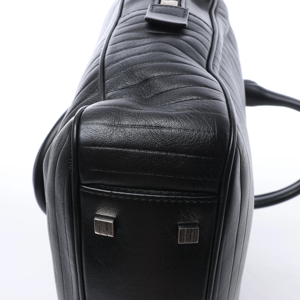 Bolso de mano grande de 2 vías Dior Diorissimo de cuero liso en negro x Rose Indien