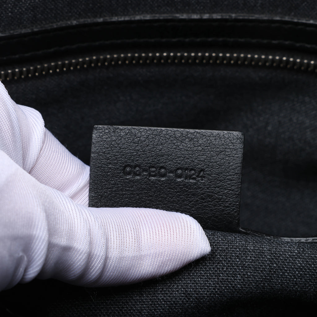Bolso de mano grande de 2 vías Dior Diorissimo de cuero liso en negro x Rose Indien