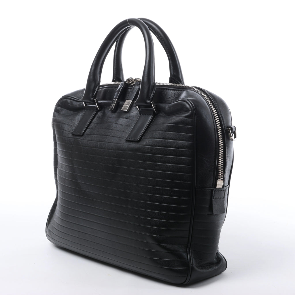 Bolso de mano grande de 2 vías Dior Diorissimo de cuero liso en negro x Rose Indien