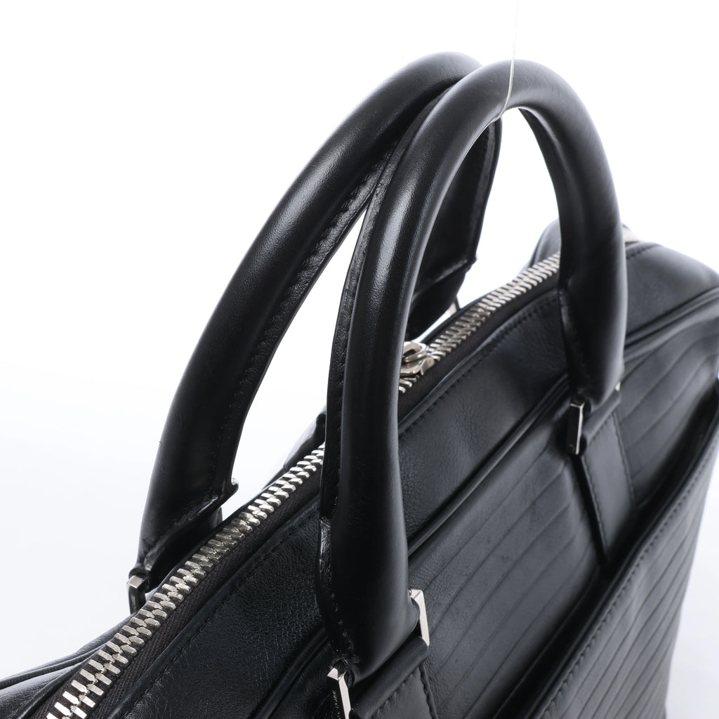 Bolso de mano grande de 2 vías Dior Diorissimo de cuero liso en negro x Rose Indien