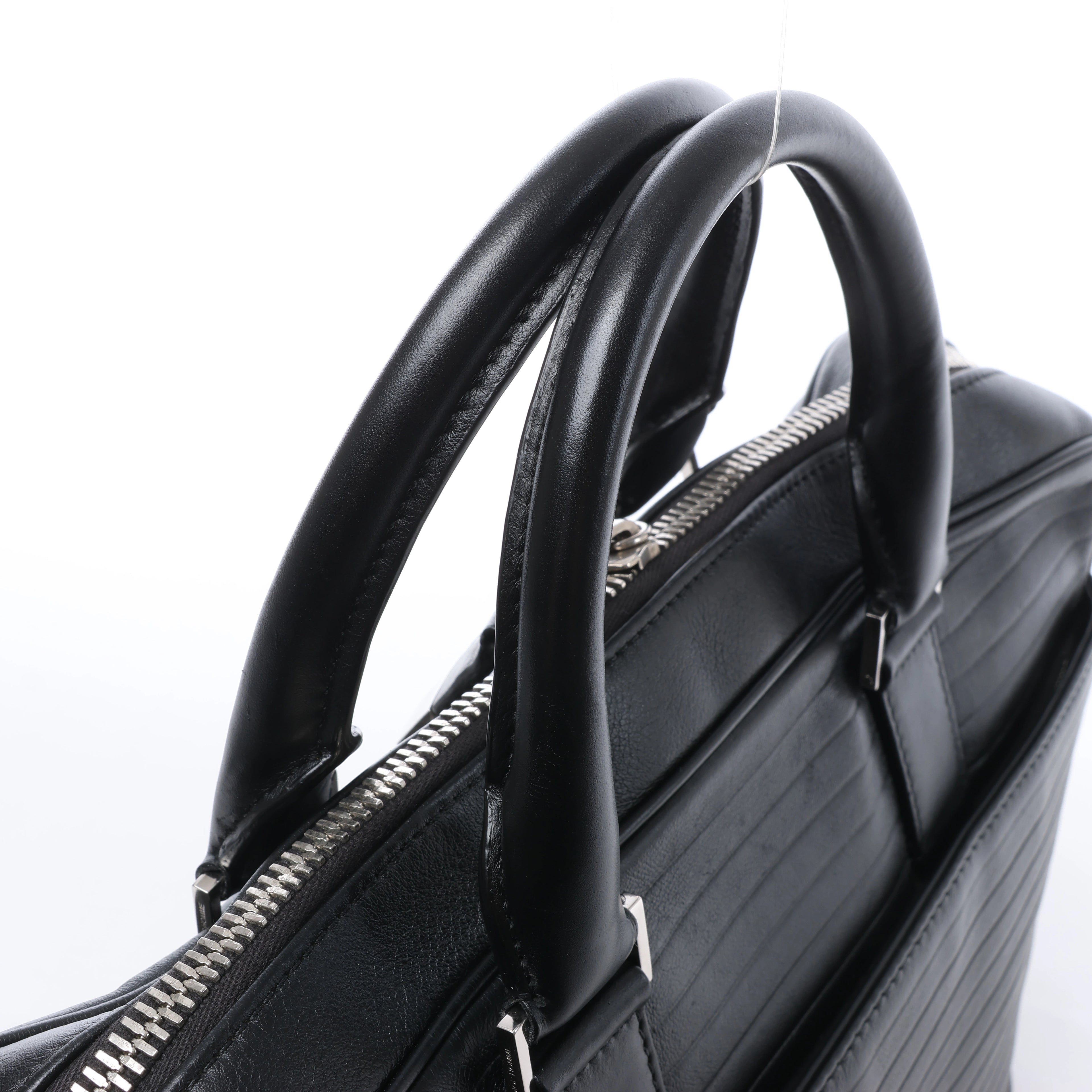 Bolso de mano grande de 2 vías Dior Diorissimo de cuero liso en negro x Rose Indien