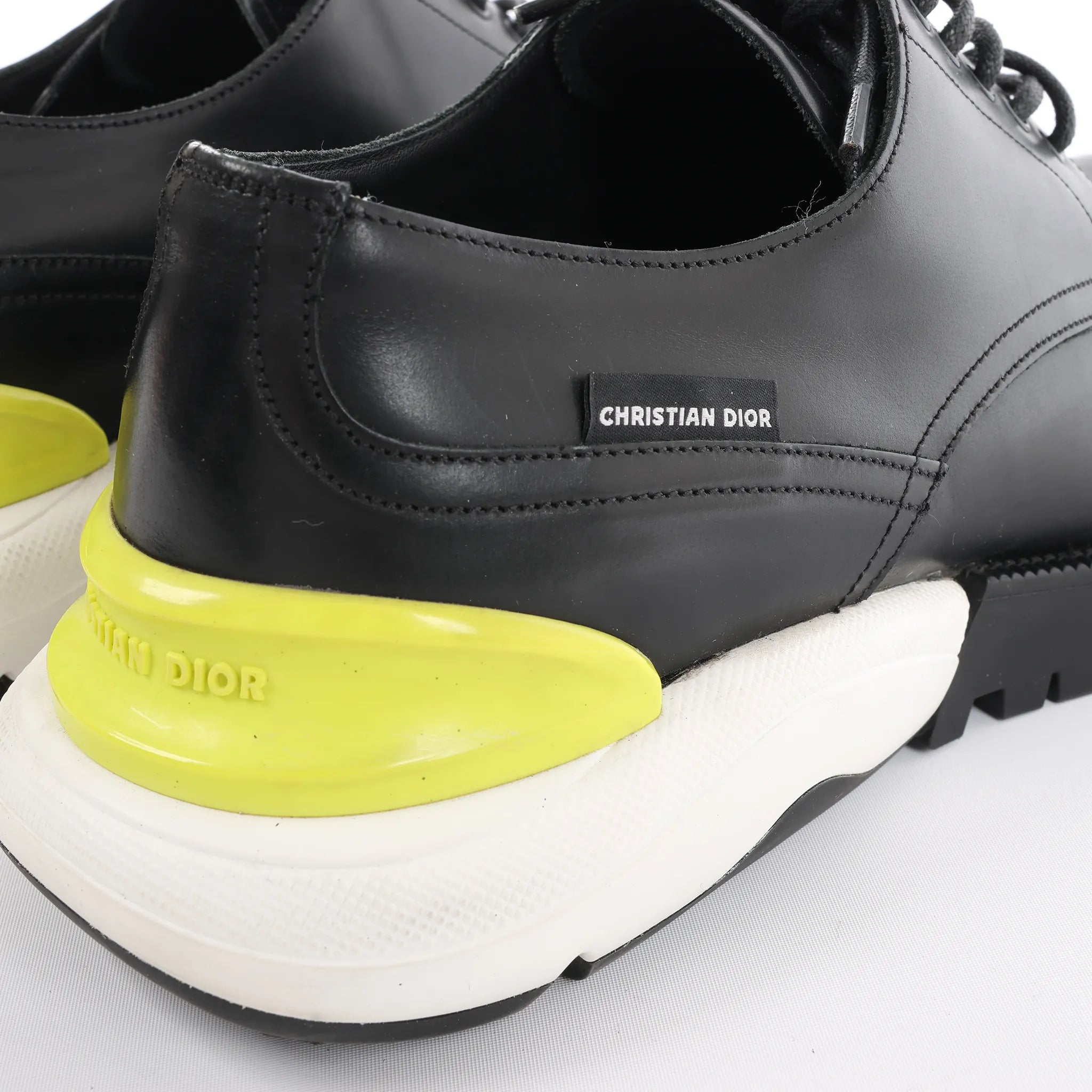 Dior Derby Hybrid Sole Leather Sneakers in Black, Size 42.5 EU