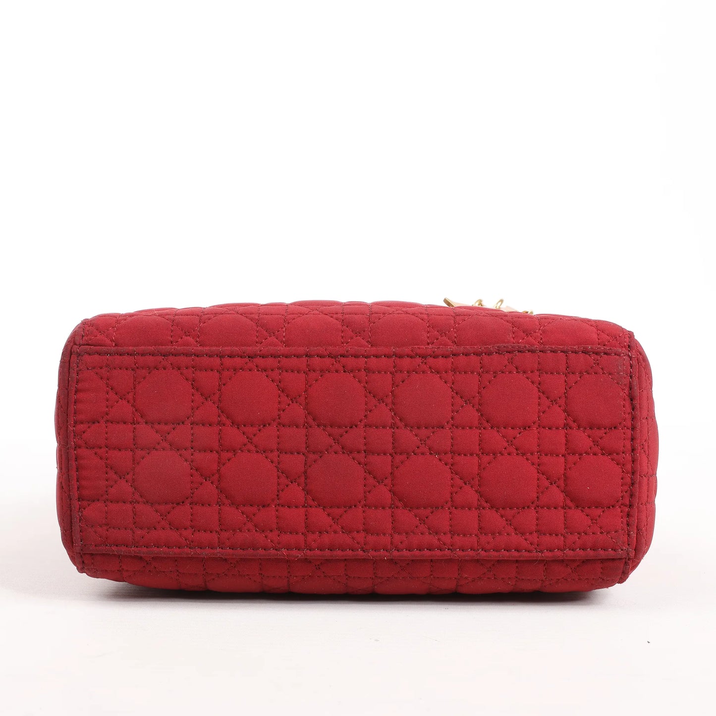Dior Lady Dior Mini Cannage Nylon Handtasche in Rot