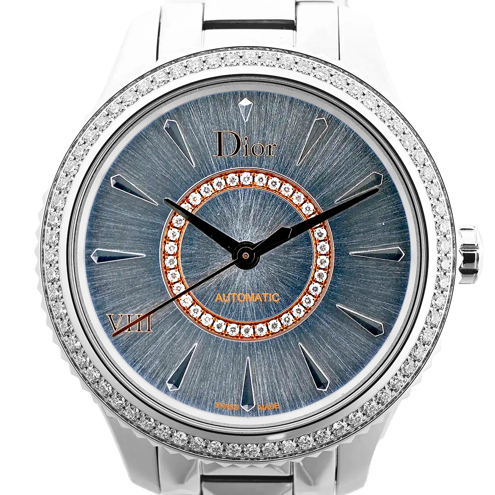 Dior Montaigne CD152510 FU6977 SS AT Watch with Blue Dial