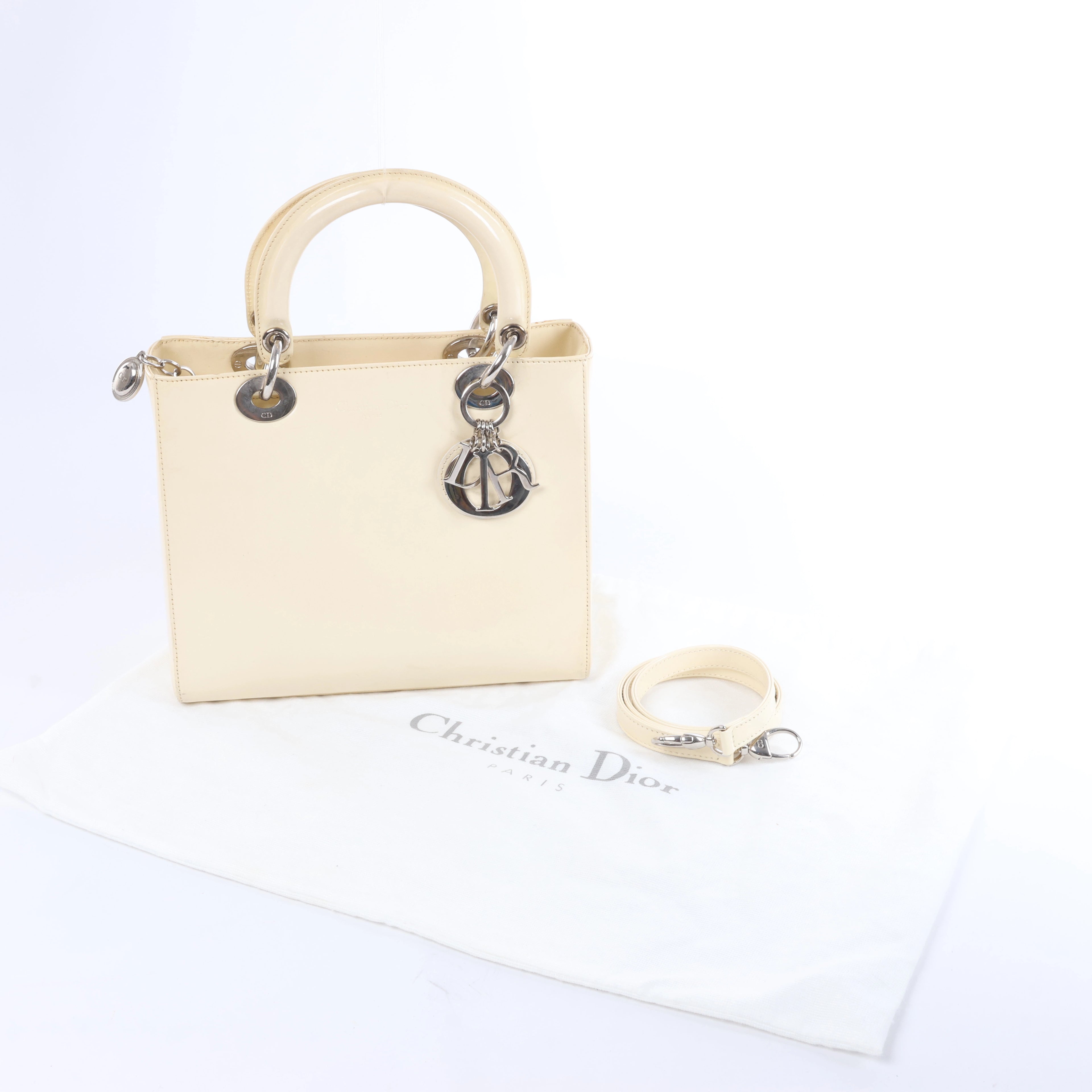 Bolso de mano Dior Saddle Mini Bag de piel en color crudo